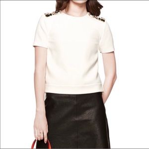 Kate Spade♠️ Embellished Crepe top